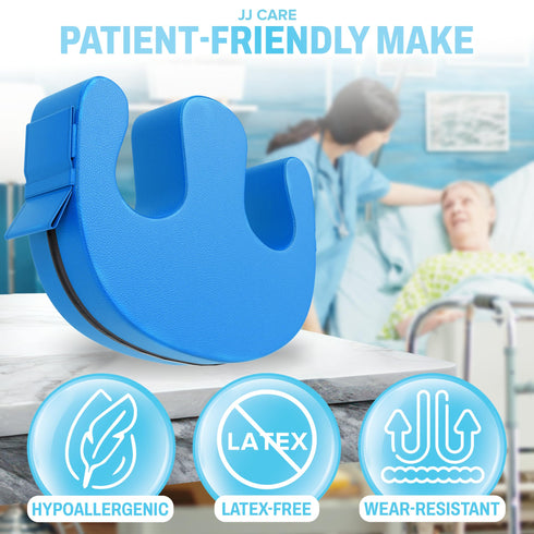 JJ CARE Patient Turning Device - 1 Pc U Shape Turning Pillow, Waterproof PU Leather Case, Anti-Decubitus Turnover Pillow with Handles and Strap, Bedridden Patient Supplies