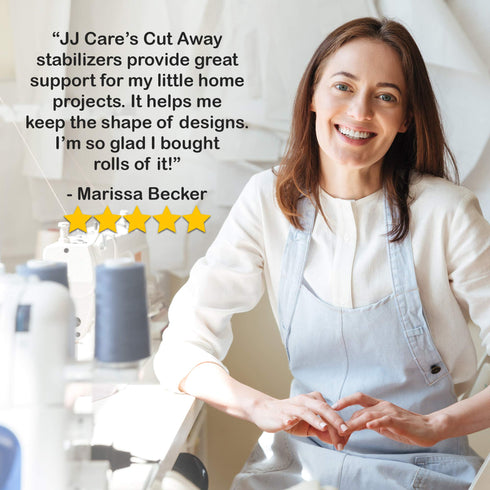 JJ CARE Cut Away Fabric Stabilizer for Embroidery 15"x30 Yards, Cut Away Embroidery Stabilizer, Cut Away Medium Stabilizer, Cutaway Stabilizer Roll, Embroidery Cut Away Backing (White)