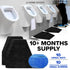 10 Pack Urinal Mats for Men + 10 Blue Urinal Screen Deodorizer, Non-Slip Urinal Floor Mats for Commercial Use, Highly Absorbent, Scented and Disposable Urinal Mats