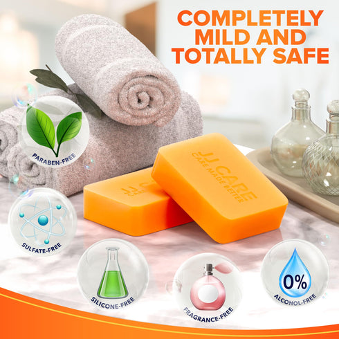 JJ CARE Persimmon Soap (Pack of 2) 2.8 oz., Persimmon Soap for Body Odor, Nonenal Soap Odor Eliminating Persimmon Soap Bar, Persimmon Deodorizing Soap for Women with Green Tea Extract