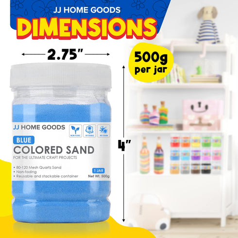 Colored Craft Sand 16.5 lbs, 15 Bottles