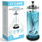 JJ CARE Disinfectant Jar (42 oz) - Barber Jar Glass, Sanitizer Disinfectant Glass Jar, Barber Disinfectant Jar, Implement Disinfectant Container w/Stainless Steel Removable Strainer & Cap - Black Lid