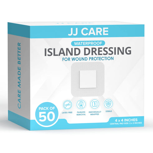 Waterproof Island Dressing Pack of 50, 4"x4"