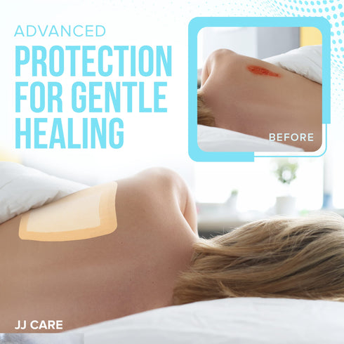 Silicone Foam Dressing, 2x5 Silicone Bandages for Wounds, Absorbent Foam Dressing with Adhesive Border, Medical Bandage with Showerproof Adhesive