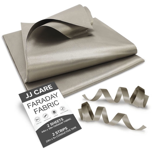 JJ CARE Faraday Fabric (44" x 39" Faraday Cloth + 24" x 1" Long Faraday Tape + Instructions)