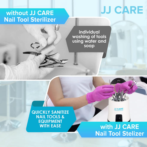 JJ CARE Nail Tool Sterilizer with Glass Beads | Implement Tweezer Disinfectant Container | Salon & Manicure Disinfectant Jar