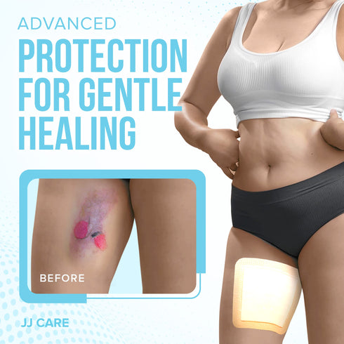 JJ CARE Silicone Foam Dressing 6x6 Inch - (Pack of 5, 10)