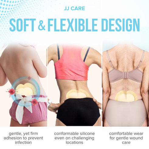 Sacrum Foam Dressing 7x7 Pack of 10, Silicone Border