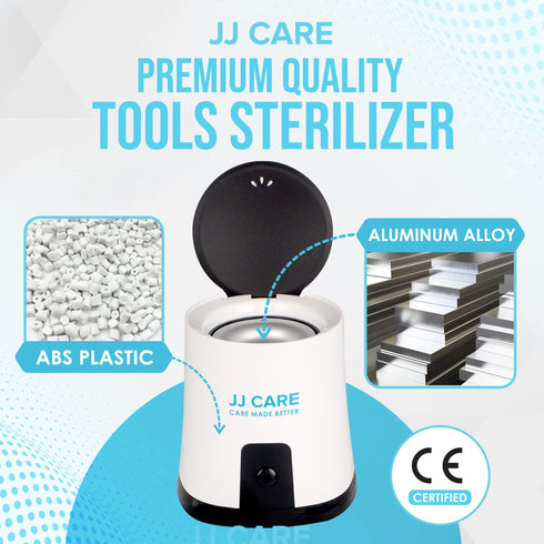 JJ CARE Nail Tool Sterilizer with Glass Beads | Implement Tweezer Disinfectant Container | Salon & Manicure Disinfectant Jar