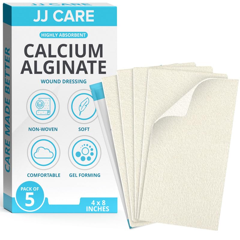 JJ CARE Calcium Alginate Wound Dressing 4x8 (Pack of 5), Sterile Calci – JJ  CARE USA