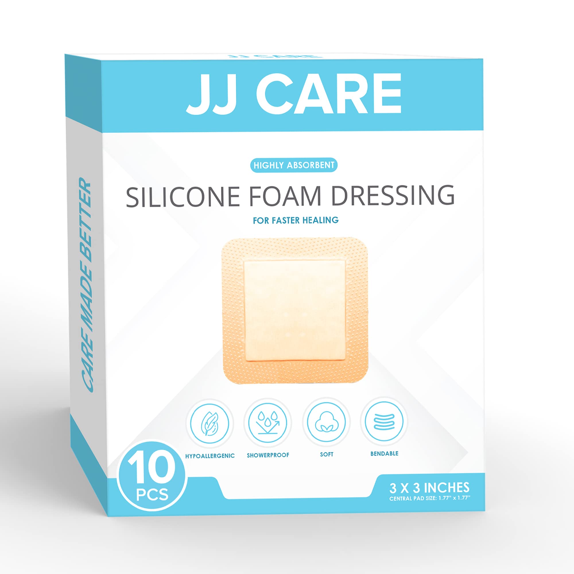 woman with dress JJ CARE Silicone Foam Dressing 3x3 [Pack of 10], Silicone Bandages for – JJ  CARE USA